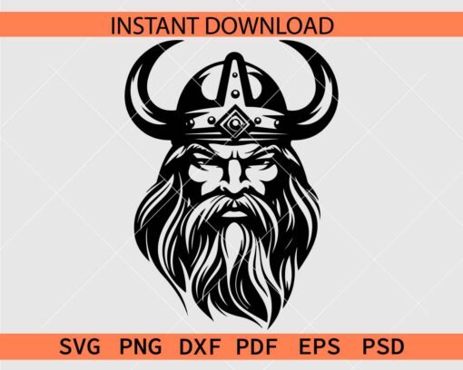 Viking Head Vector SVG, Viking Head Image SVG, Viking Head Silhouette SVG