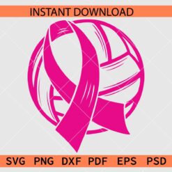 Volleyball ball cancer ribbon SVG, Cancer Ribbon in Volleyball Ball SVG