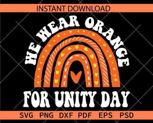 We wear orange for unity day Rainbow Vector SVG