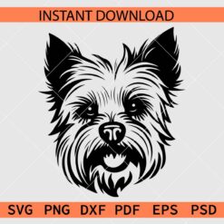Yorkshire Terrier Dog Head Silhouette SVG