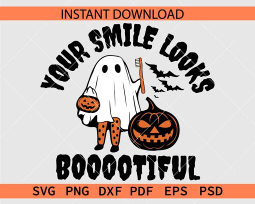 Your Smile Looks Bootiful Ghost Vector SVG