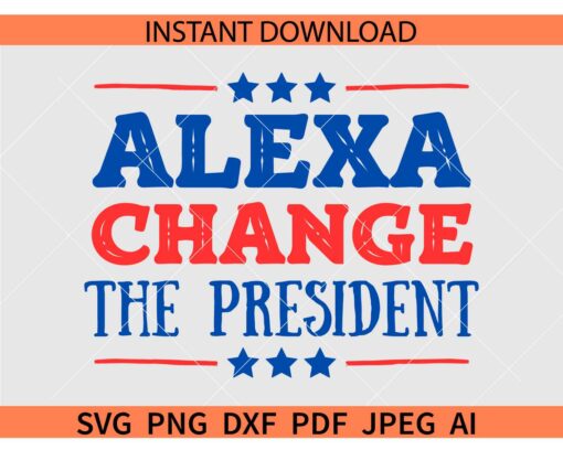 Alexa Change The President SVG, Funny Political Alexa Change The President SVG