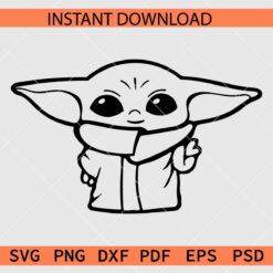 Baby Yoda Coloring Page SVG, Baby Yoda Outline SVG