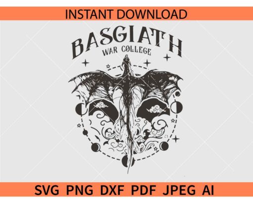 Basgiath War College SVG, Basgiath War College Fourth Wing Fly or Die Svg