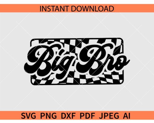 Big Bro Checkered SVG, Retro Big Bro SVG
