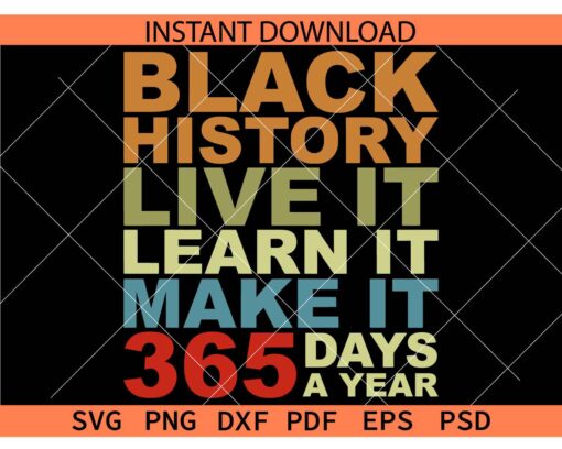 Black History Live It Learn It Make It 365 Days a Year SVG, Black History 365 Days a year SVG