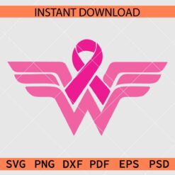 Cancer Ribbon Wonder Woman Logo SVG