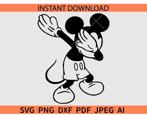 Dabbing Mickey SVG, Dabbing Disney Sketch SVG, Dabbing Mickey Coloring Page SVG