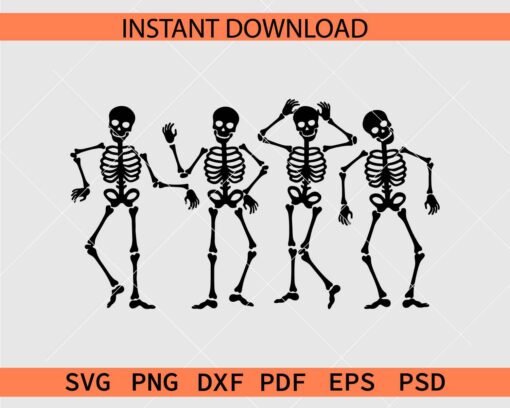 Dancing Skeletons SVG, Halloween Skeletons Dancing SVG
