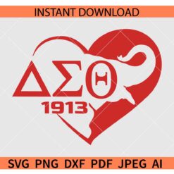 Delta Sigma Theta 1913 Elephant in Heart SVG