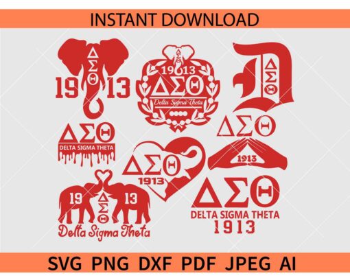 Delta Sigma Theta Bundle SVG PNG PDF JPG, AEO Delta Sigma Theta Bundle SVG