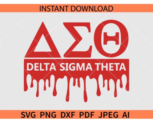 Delta Sigma Theta Dripping SVG, Drippy AEO Delta Sigma Theta SVG