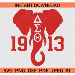 Delta Sigma Theta Elephant Head  SVG, Elephant Delta Sigma Theta SVG