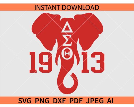 Delta Sigma Theta Elephant Head  SVG, Elephant Delta Sigma Theta SVG