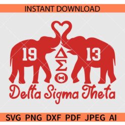Delta Sigma Theta Kissing Elephants SVG