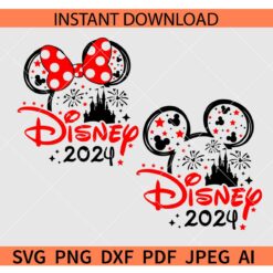 Disney 2024 Mickey Minnie Bundle SVG, 2024 Vacation Castle Mouse SVG