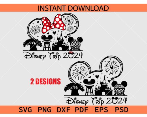 Disney Trip 2024 Bundle SVG, Mickey Minnie Disney Trip 2024 Bundle SVG