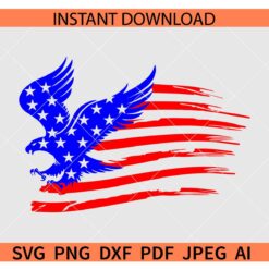 Distressed American Eagle Flag SVG, Distressed Patriotic Eagle SVG