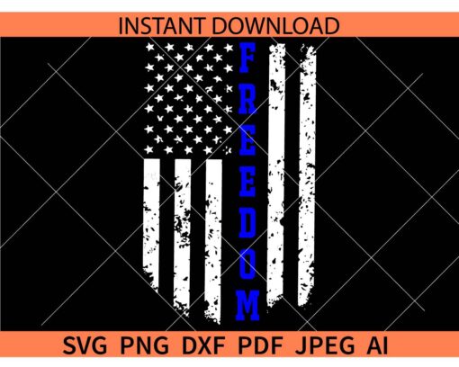 Distressed Freedom Flag SVG, Distressed July Fourth Freedom SVG