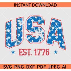Distressed USA Est 1776 SVG, Grunge USA Est 1776 SVG PNG PDF JPG