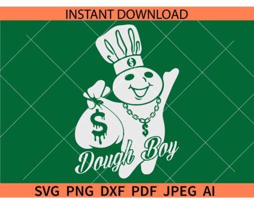 Dough Boy SVG, Dough Boy with money bag SVG