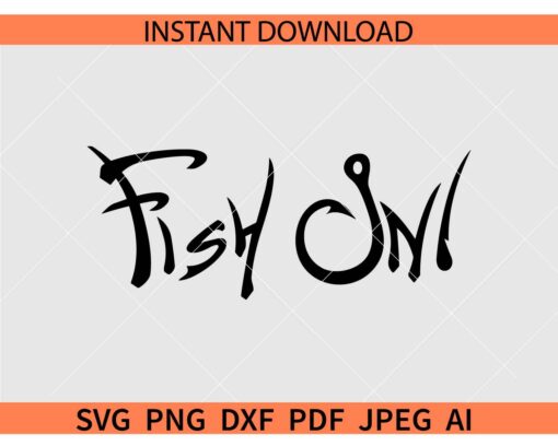 Fish On Hook SVG, Fishing Hook SVG