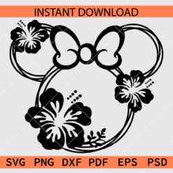 Floral Minnie Mouse SVG, Minnie Mouse Flowers SVG