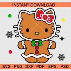 Gingerbread Hello Kitty SVG, Hello Kitty Gingerbread SVG