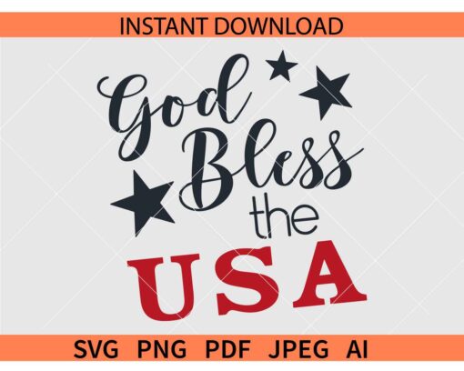 God Bless the USA Stars SVG