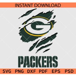 Green Bay Packers Ripped Logo SVG, The Packers Ripped Logo SVG
