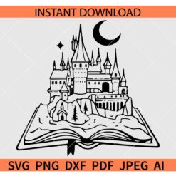 Harry Potter Magic Castle SVG, Hogwarts Wizard Castle Book SVG