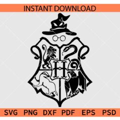 Harry potter Hogwarts Crest SVG, Hogwarts houses Gryffindor Slytherin SVG