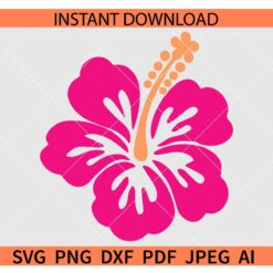 Hibiscus SVG, Hibiscus Flower SVG, Colored Hibiscus SVG