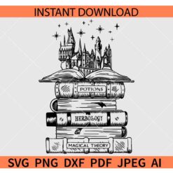 Hogwarts Wizard Castle Book SVG, Book castle SVG PNG PDF JPG