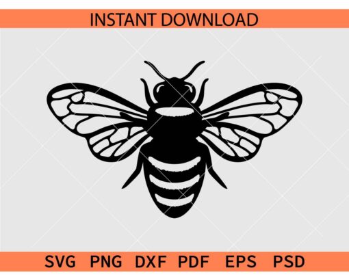 Honey bee Silhouette SVG, Insect Bee SVG