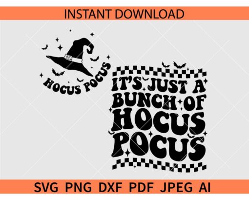 It's Just a Bunch of Hocus Pocus SVG, Retro It's Just a Bunch of Hocus Pocus SVG