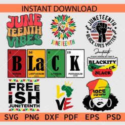 Juneteenth 1865 Bundle Décor SVG, June 1865 Illustration Bundle SVG