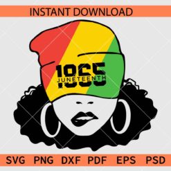 Juneteenth 1865 Girl SVG, Girl with Juneteenth Cap Clipart SVG
