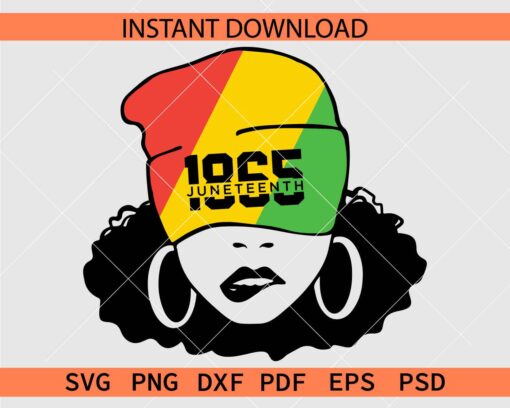 Juneteenth 1865 Girl SVG, Girl with Juneteenth Cap Clipart SVG