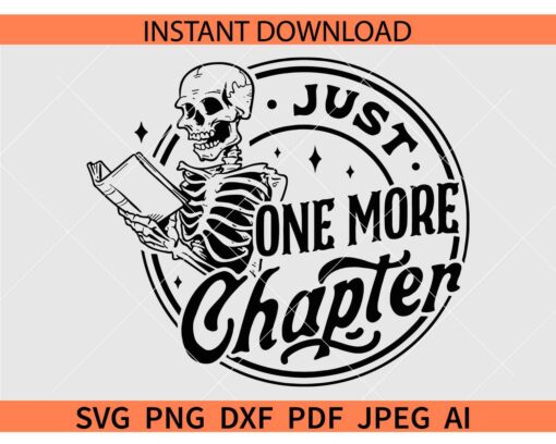 Just one more chapter skeleton SVG PNG PDF JPG