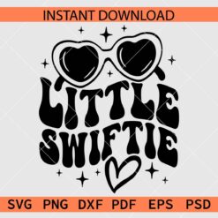 Little Swiftie Sunglasses SVG, Little Swiftie Retro Wavy Text SVG