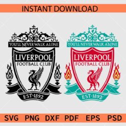 Liverpool Football Club Official logo SVG, You will never walk alone logo SVG
