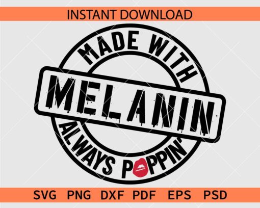 Made with Melanin Always Poppin SVG, Melanin Poppin Wreath SVG