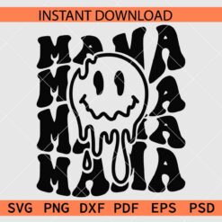 Mama Melting Face SVG, Retro Mama Melting Face SVG