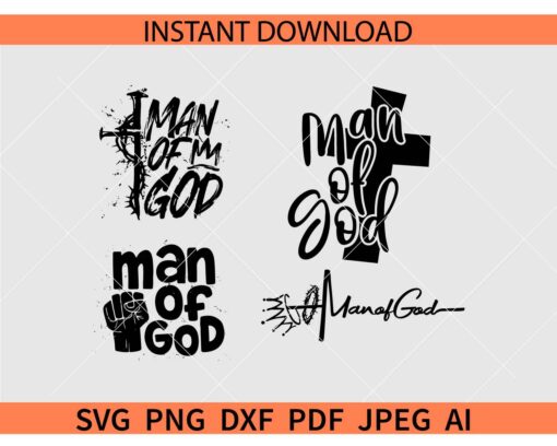Man Of God Bundle SVG, Man Of God Cross SVG, Man Of God Cross SVG