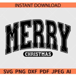 Merry Christmas SVG, Retro Merry Christmas SVG PNG PDF JPG