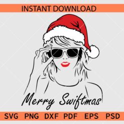 Merry Swiftmas SVG, Taylor Swift Santa Hat SVG