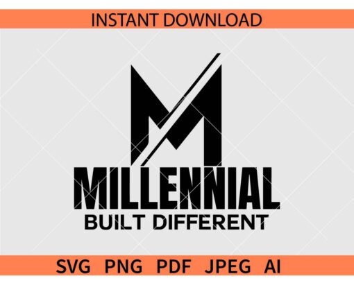 Millennial Built Different SVG, Motivational Built Different SVG