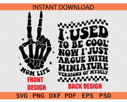 Mom Life Peace Hand Skeleton Hand SVG
