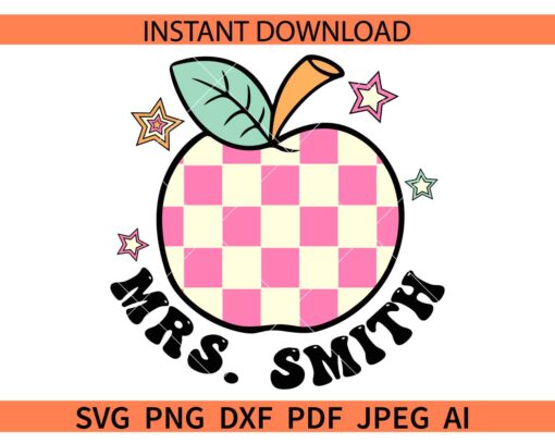 Mrs Smith Apple SVG, Checkerboard Apple Mrs Smith SVG